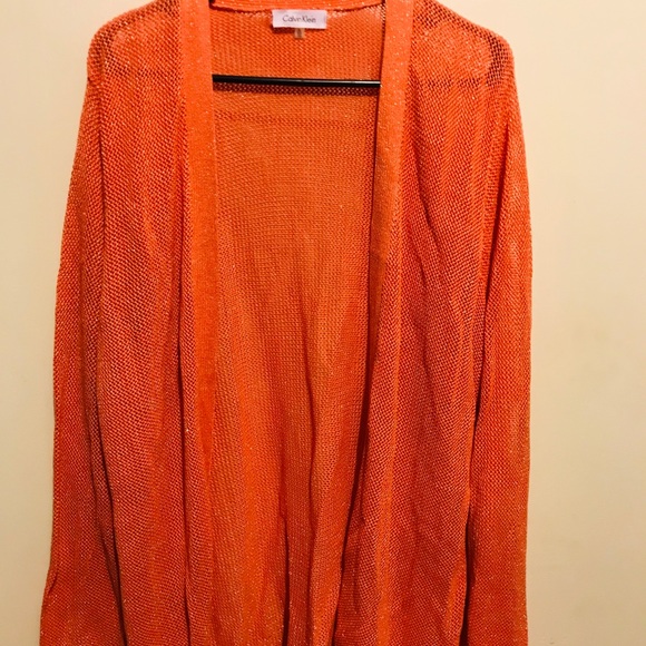 Calvin klein cárdigan sweater women’s size XL/coral - Picture 3 of 6